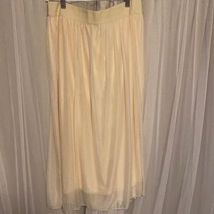 Cream and White Polka Dot Tule skirt